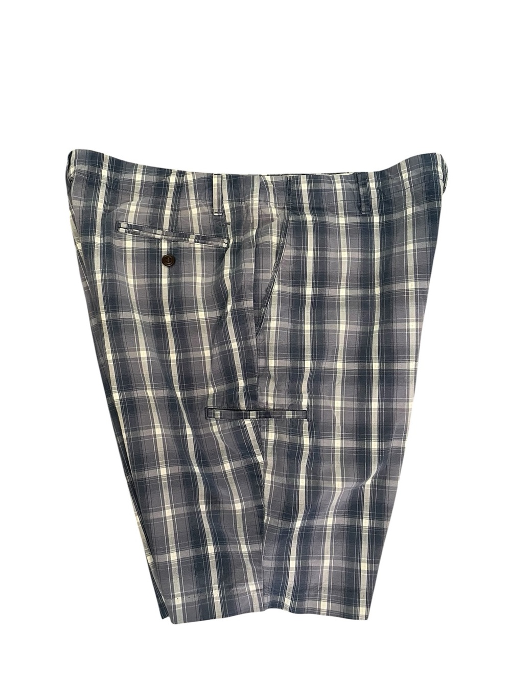 Dockers Men's Plaid Shorts in Navy and White, 36